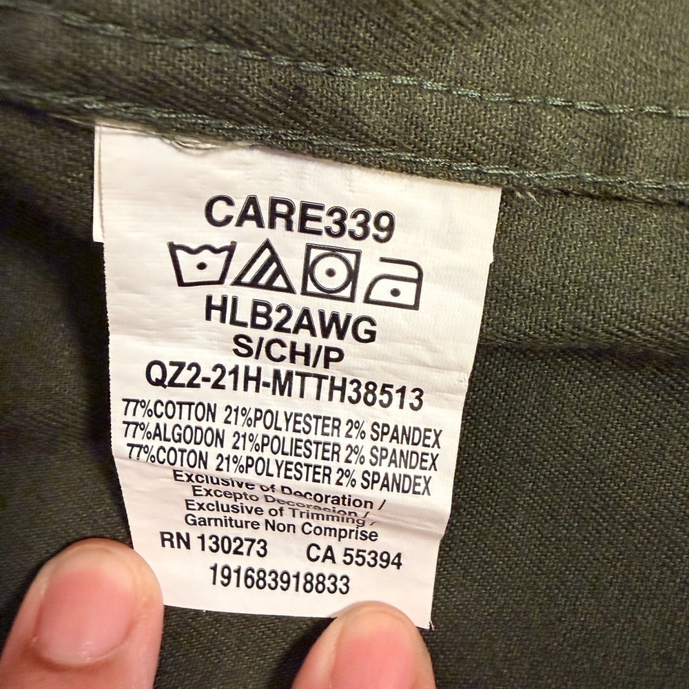 Men’s Wrangler Olive Green Long Sleeve Button-Up Shirt Size Small - Picture 4 of 6